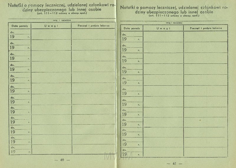 KKE 5431-23.jpg - Dok. Legitymacja ubezpieczeniowa. Legitymacja wydana przez Ubezpieczenia Społeczne w Wilnie dla Michała Katkowskiego (ur. w Taboryszkach), Wilno, 4 IV 1936 r.